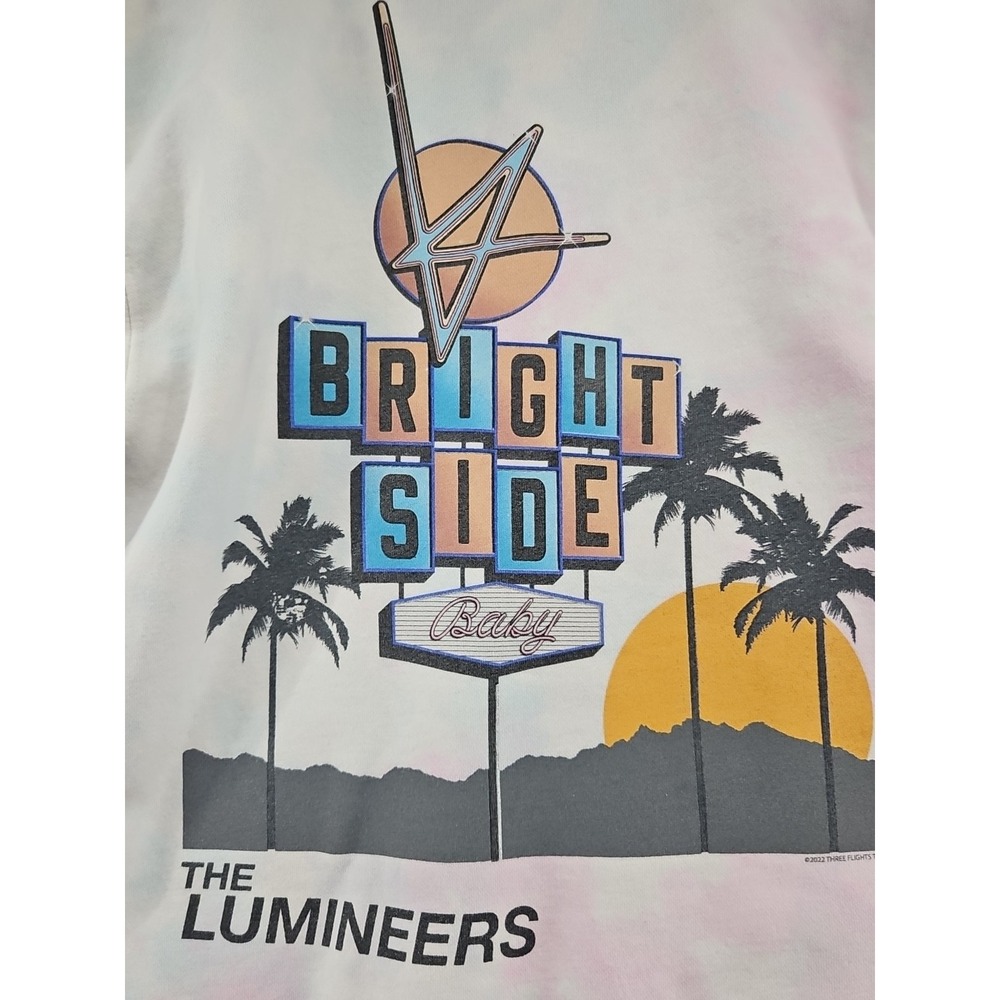 The Lumineers Bright Side Tour Sweatshirt Adult Med Crew Neck White Cotton Candy